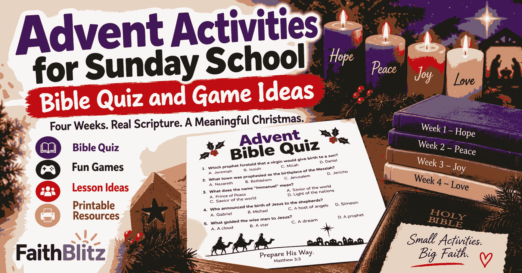 Advent Activities for Sunday School — Bible Quiz and Game Ideas