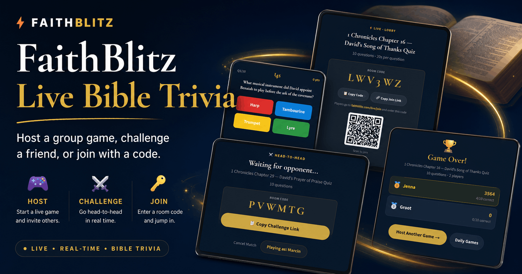 Introducing FaithBlitz Live: Play Bible Trivia Together in Real Time
