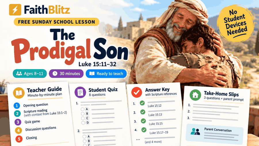 Free Prodigal Son Sunday School Lesson for Kids
