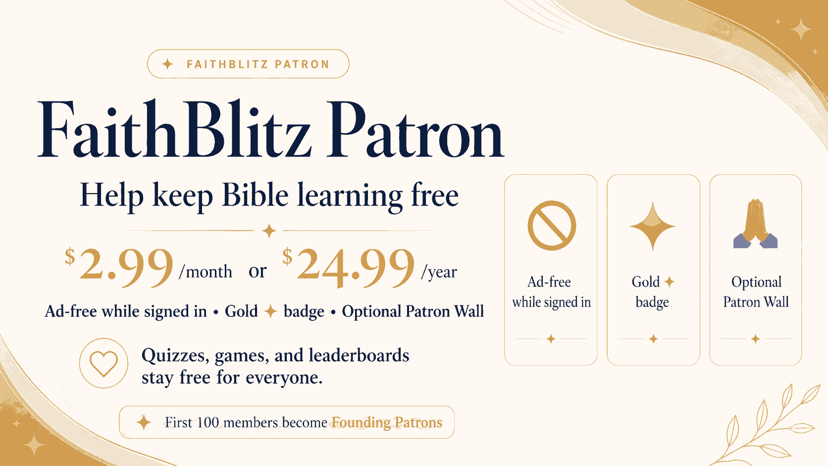 Introducing FaithBlitz Patron: Help Keep Bible Learning Free